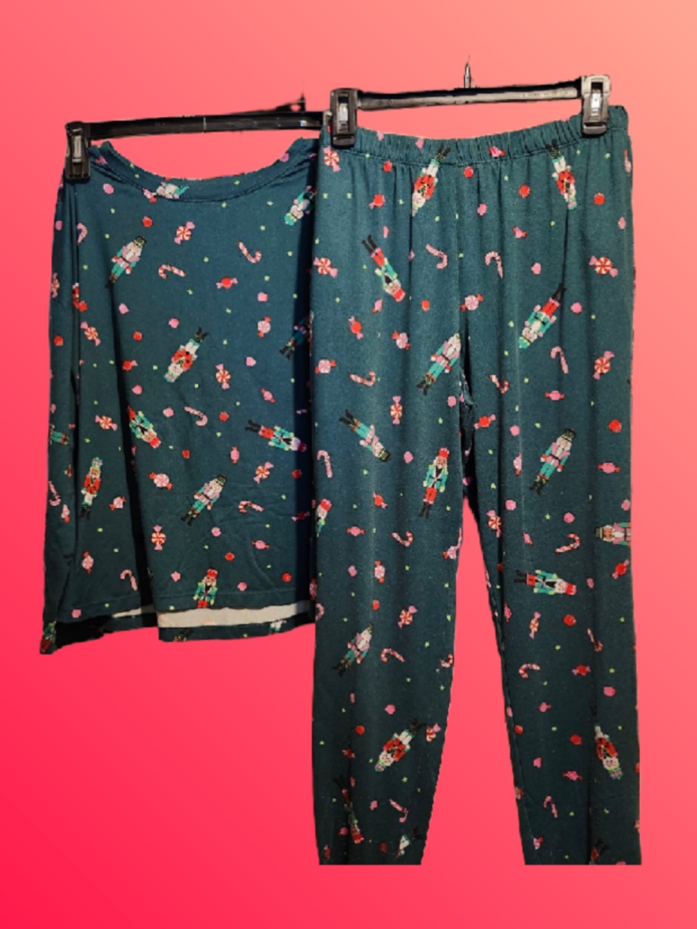Joyspun Nutcracker Candy Christmas Pajama Set — Women’s Medium